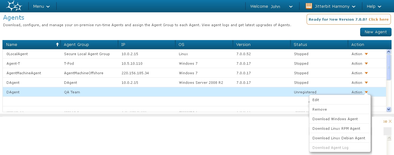 Upgrade Harmony 4 - Download Agent